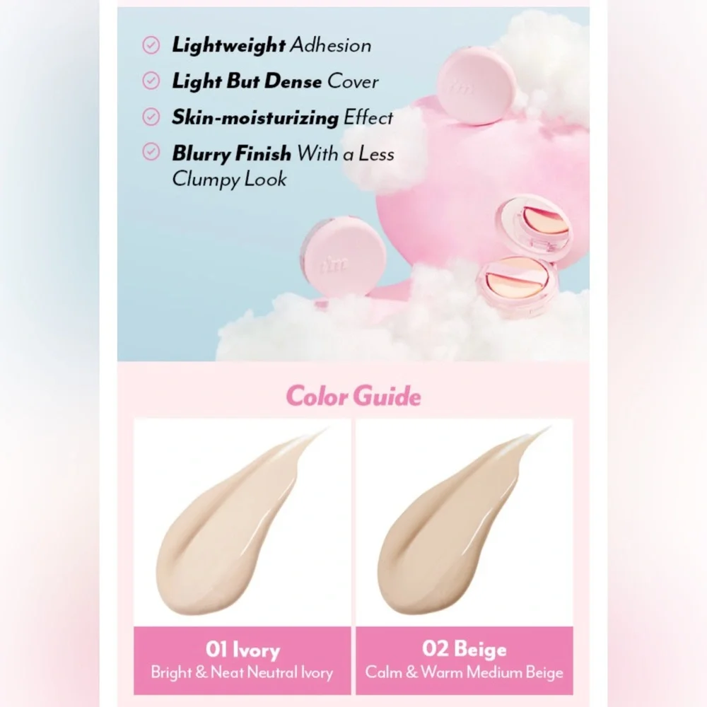 Foundation in Beige by I'm Meme with Wonder Velvet Cushion Korean Makeup